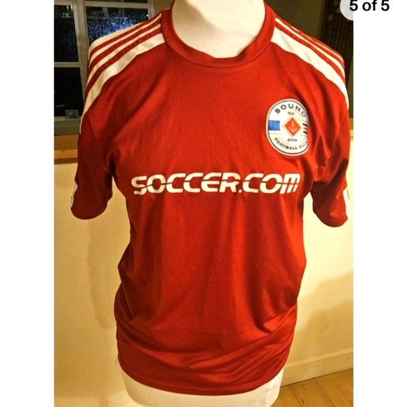Set Of 2 Adidas Red/White Stripe Full Zip Jacket & Short Sleeve Jersey Men's S - Picture 3 of 4